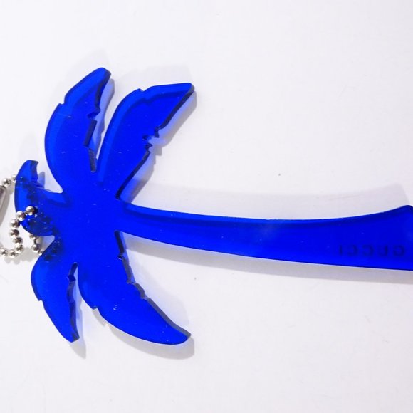 Gucci Blue Lucite Palm Tree Keychain in bag - Picture 15 of 15